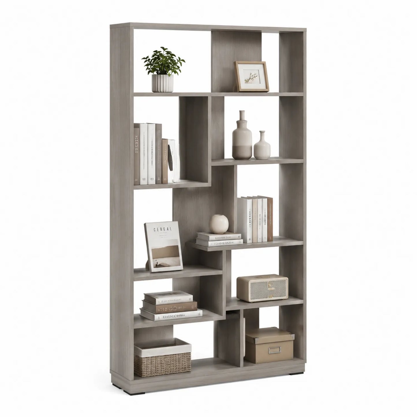 Scaffale in Legno Composito Grigio 180x90x30 cm