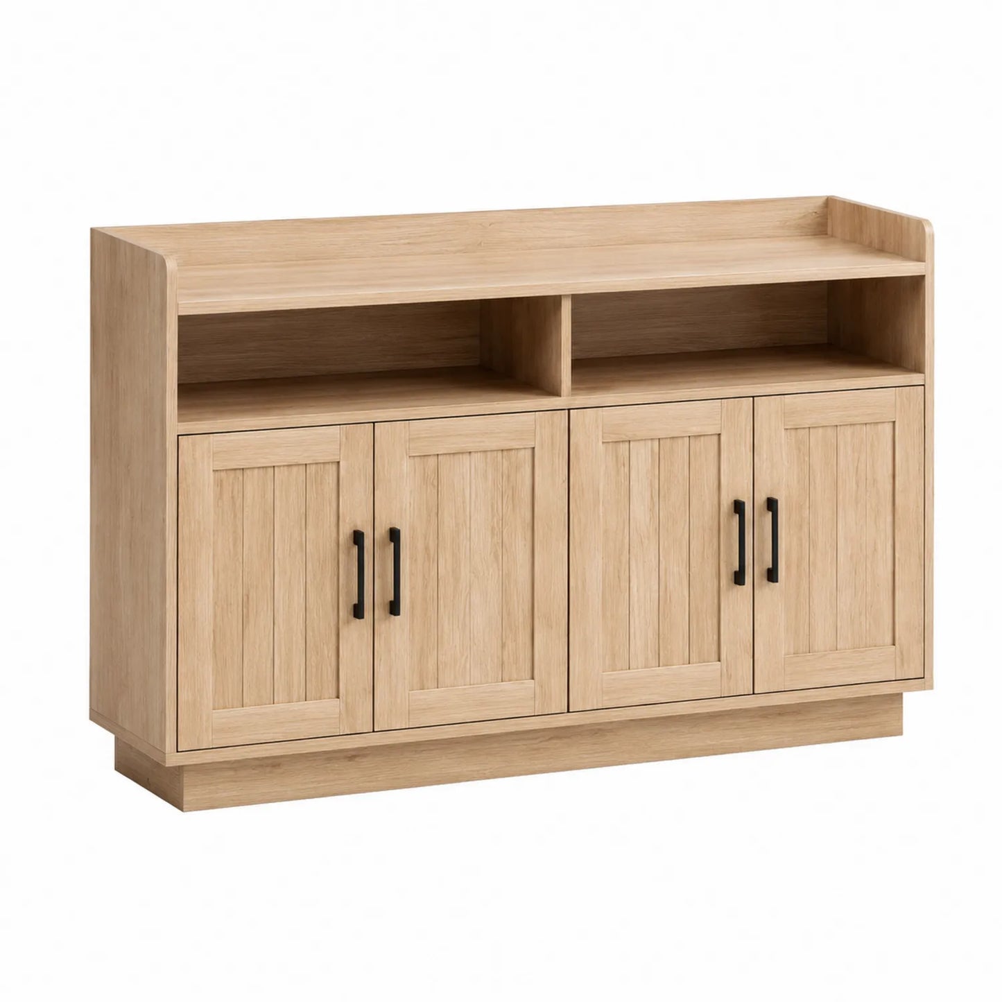 Credenza in legno di quercia con 4 ante e ripiani