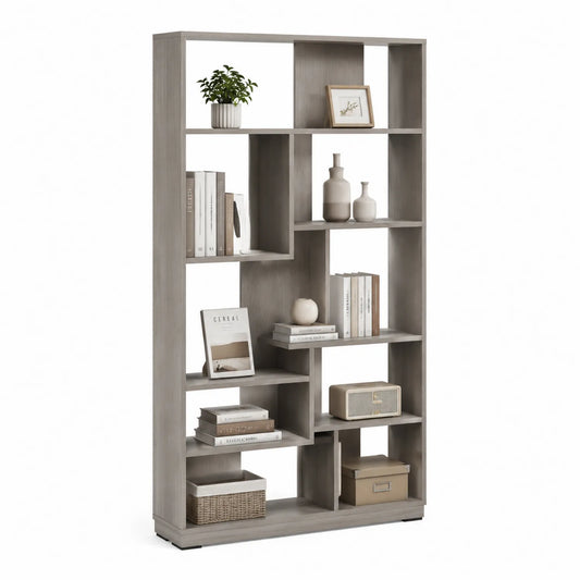 Scaffale in Legno Composito Grigio 180x90x30 cm